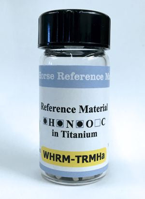 TRMHa Titanium Pin Quality Control Standard iRM Hydrogen: 88 mg/kg N2 0.009 mg/kg O2 0.178 mg/kg